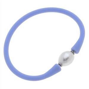 NEW CANVAS STYLE women's bali freshwater pearl silicone bracelet in lilac